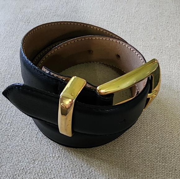 Talbots Leather Belt Women's Size M Black Made in Italy Ibel Buckle #6009 - Picture 10 of 10